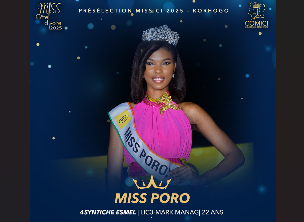 Miss Côte d’Ivoire 2025 : Syntiche Esmel couronnée dans le Poro